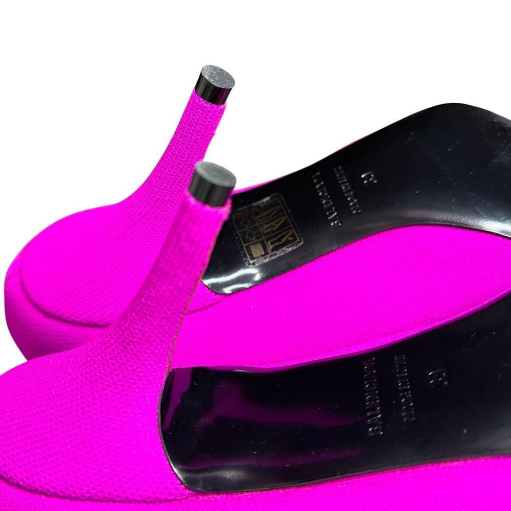 Balenciaga Hot Pink Knife‎ Logo Pointed Toe Pumps EU 39/US 8.5 - Picture 9 of 11